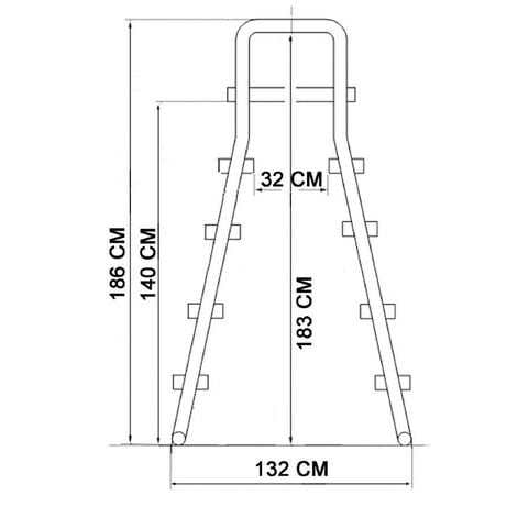 Echelle de sécurité pour piscine hors sol 1,2 m - 1,3 m.