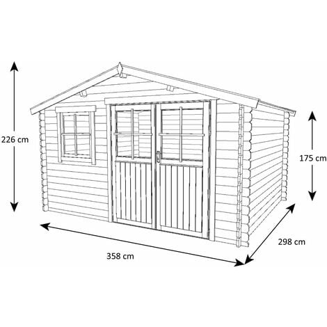 Abri de jardin Neptune - bois marron - 19,5 m² : TRIGANO Store