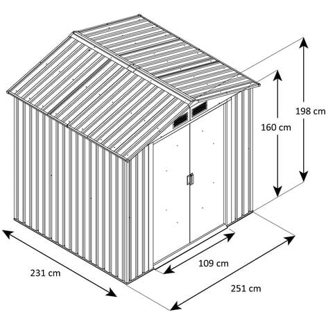 Abri De Jardin M Tal Gris Vert M Kit D Ancrage