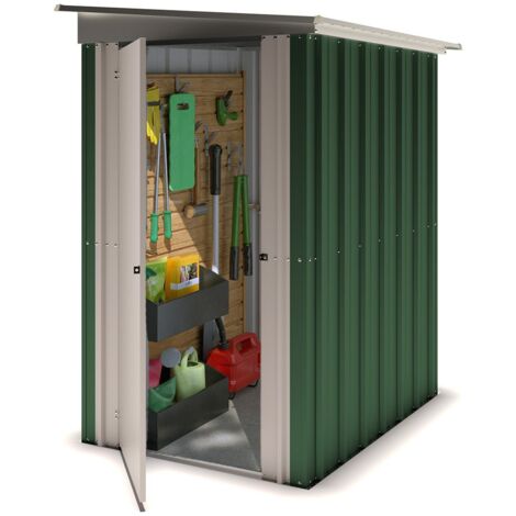 Abri De Jardin Métal 257x392x181 Cm - Porte Coulissante, Rangement Outils Et Mobilier Extérieur - Vert
