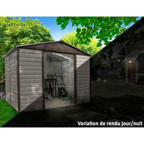 Abri de jardin métal vert 5,25m² + kit d'ancrage inclus - YARDMASTER