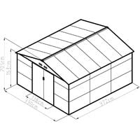Abri de jardin métal anthracite 12,27 m² + kit d'ancrage
