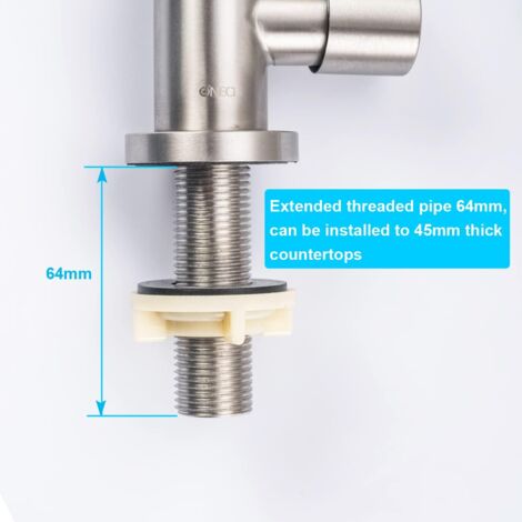 ONECE Grifo de Cocina Solo Agua Fria, Grifos para Fregadero Giratoria 360 °, Grifo Cocina Monomando Agua Fria, Salida de Agua Alta, Aireador Extraíble, Acero Inoxidable 304 Cepillado