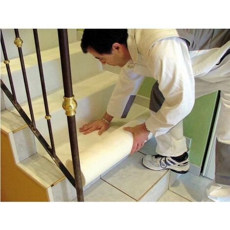 Bâche de protection auto adhésive OUTILFIX 130g haute adhérence sur  escalier et sols 1m x 25m 