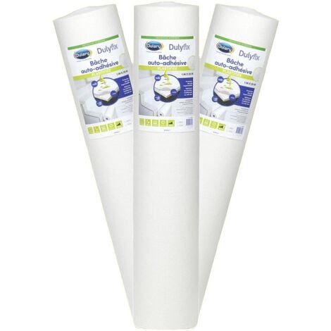 DULYFIX bâche de protection auto-adhésive plastifiée 25 m x 1 m - Lot x3