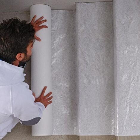 DULYFIX bâche de protection auto-adhésive plastifiée 25 m x 1 m - Lot x3