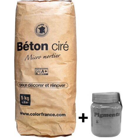 Béton ciré Terrazzo 5kg - sols, murs, mobilier, salle de bain, cuisine - Application facile 4 à 5 m² Béton ciré: Noir de Vigne (1/4)
