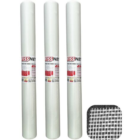 Pack de 3 rouleaux Fiss Net 95 tissu fibre de verre professionnel de 50 m²