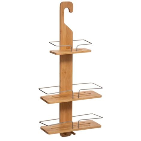 Serviteur de douche en bambou sur 3 niveaux Marron Foncé L. 31xP. 12xH. 70 cm
