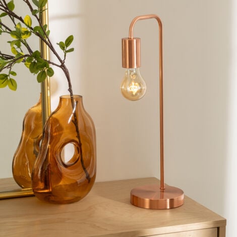 Lampe droite à poser en métal "Keli" - Cuivré - H 45 x L 17,5 x P 13 cm - Livraison gratuite