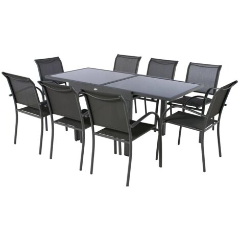 Mesa de jardín extensible Piazza Antracita - 8 plazas - Hespéride