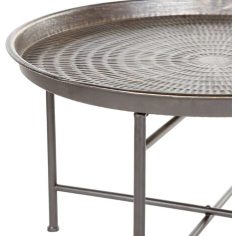 Tavolino rotondo in metallo grigio D65cm - Atmosphera créateur d'intérieur