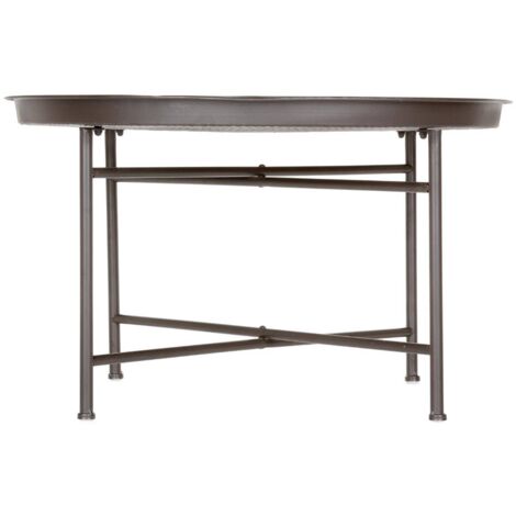 Tavolino rotondo in metallo grigio D65cm - Atmosphera créateur d'intérieur