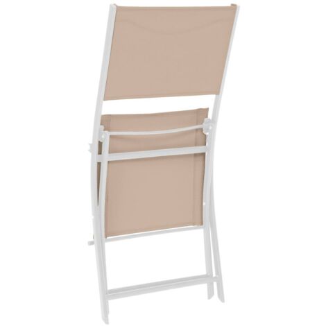 Set di 4 sedie da giardino pieghevoli modula in lino e acciaio bianco trattato con resina epossidica - Hespéride