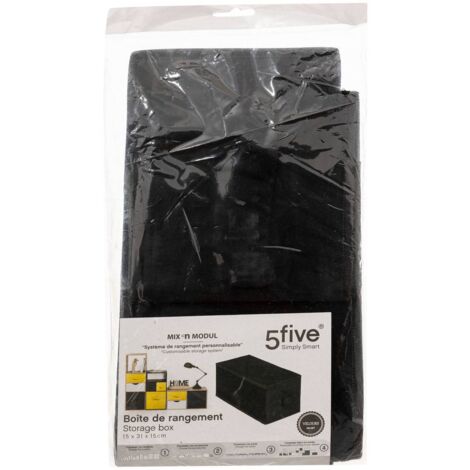 Cestino in velluto mix n modul 15x31cm nero - 5five