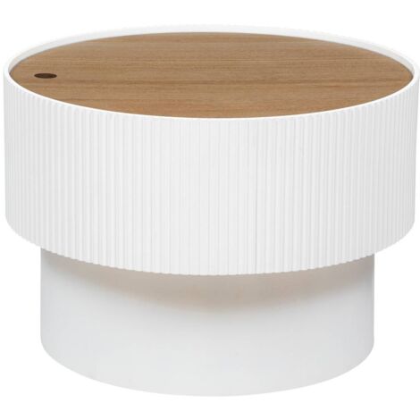 Tavolino enola in frassino impiallacciato d55cm bianco - Atmosphera créateur d'intérieur