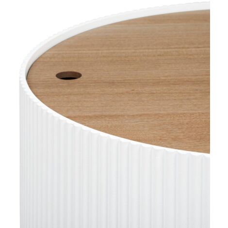 Tavolino enola in frassino impiallacciato d55cm bianco - Atmosphera créateur d'intérieur