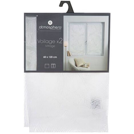 Set di 2 tende bianche feuille 60x120cm - Atmosphera créateur d'intérieur