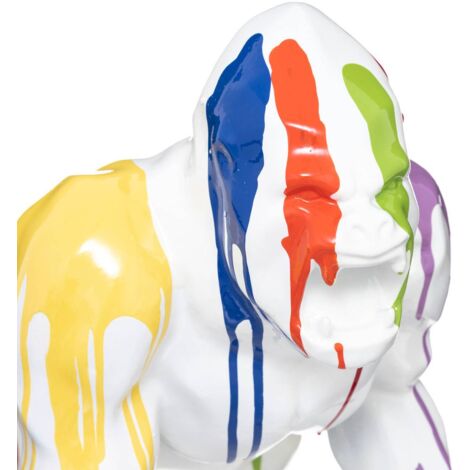 Statuetta gorilla chance bianca h40cm - Atmosphera créateur d'intérieur