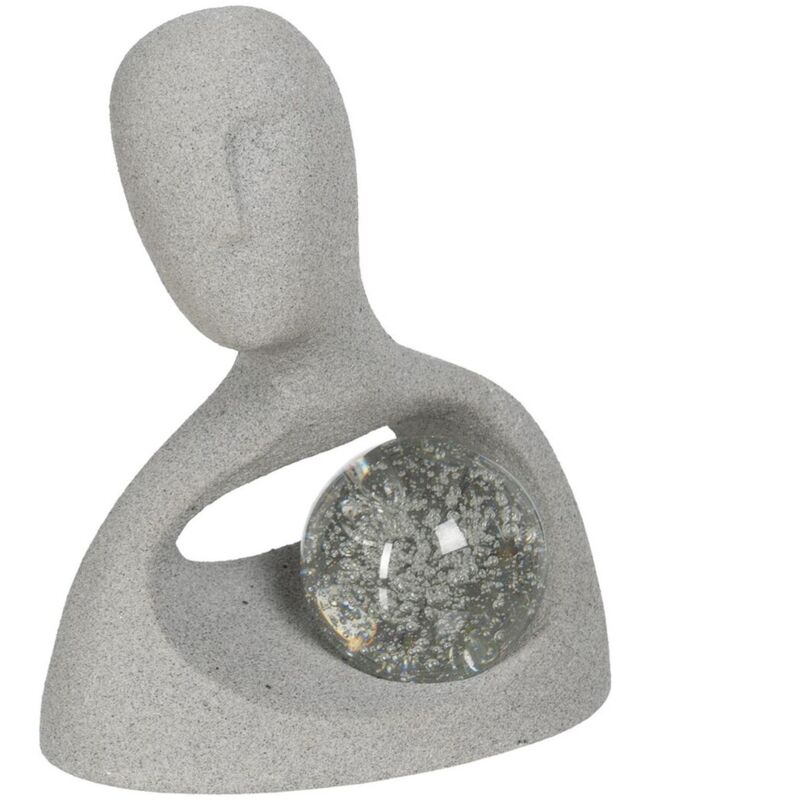 Sculpture Gris Résine 24,8 x 13,7 x 30,2 cm