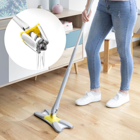 InnovaGoods Type X Serpillière Auto-Essorage Gris Jaune (1/10)