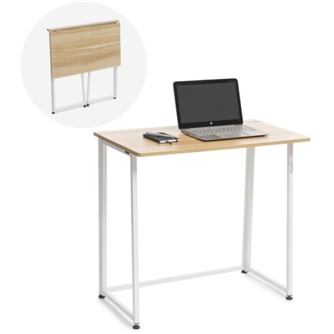 Bureau pliant assis debout 100 x 50 x 75 cm – Métal et MDF – Capacité 50 kg – Montage sans outils – Design moderne pour petits espaces – Innovagoods