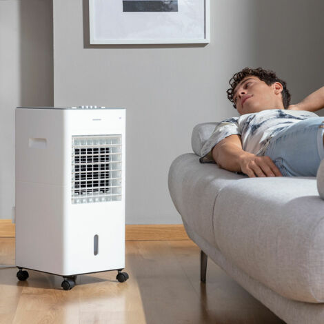 Rafraîchisseur d'air portable 5 L – 3 vitesses – Débit d'eau 180 L/h – Niveau sonore ≤55 dB – Pour pièces jusqu'à 15 m² – Innovagoods