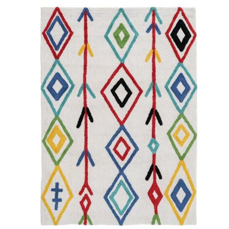 SPRINGOS Tente Tipi Enfant 160x120x100 Cm Avec Tapis Et Coussin – Cabane En Coton Noir Nuage Pour Jeu Et Repos