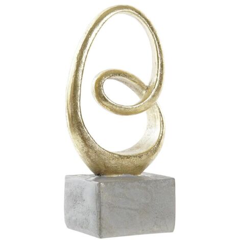 Figurine Décorative DKD Home Decor Gris Doré 12 x 8 x 25 cm