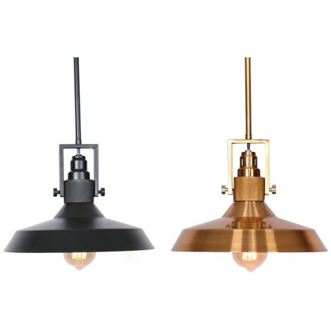 Suspension DKD Home Decor Noir Doré Métal 50 W (2 Unités)