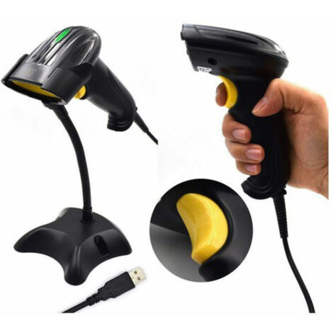 Lecteur de code barres avec support Ewent EW3400 LED USB Noir