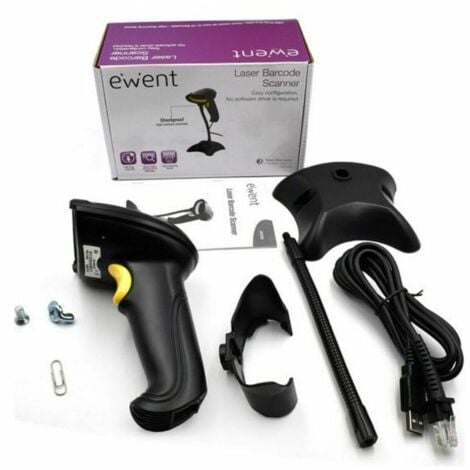 Lecteur de code barres avec support Ewent EW3400 LED USB Noir