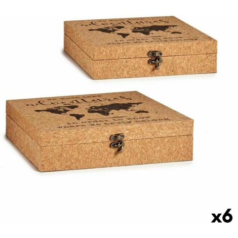 Lot De 6 Sous-Verres Paris Chat Noir - Bois Et Liège - Décoration Bar Rétro