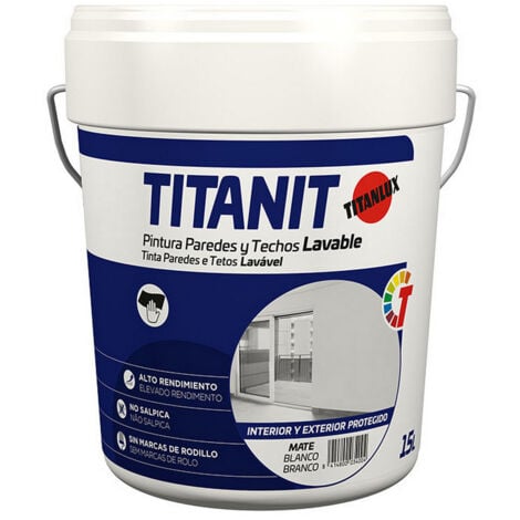 Pintura para paredes y techos lavable it blanco mate interior y exteriores protegidos 15 l 029190015