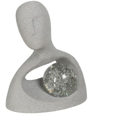Sculpture Gris Résine 24,8 x 13,7 x 30,2 cm