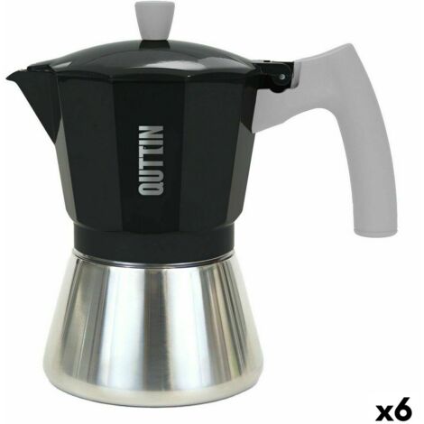 FLORINA Cafetière Italienne Inox (200 ml) I 4 Tasses I Machine a Cafe Italienne LUNGO I Cafetière en Acier Inoxydable avec Fond Induction I Convient à tous les Types de Cuisinières, Induction