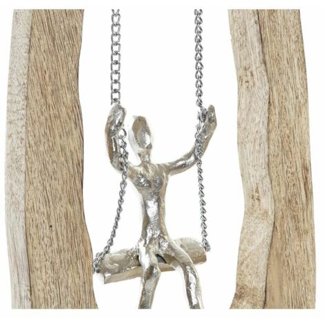 Figurine Décorative DKD Home Decor Marron Argenté Naturel 18 x 9 x 62 cm (2 Unités)