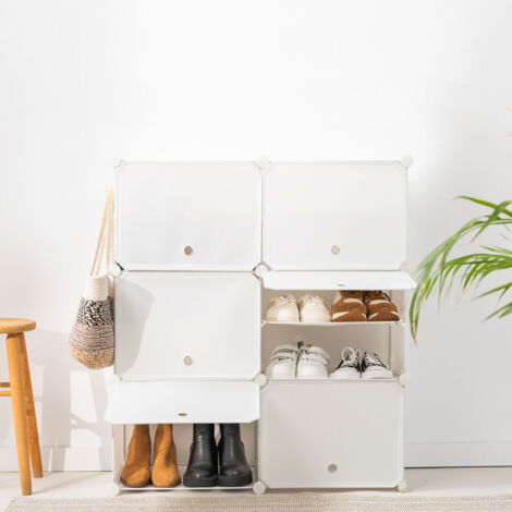 Rangement Modulaire Portable pour Chaussures InnovaGoods Blanc (1/5)