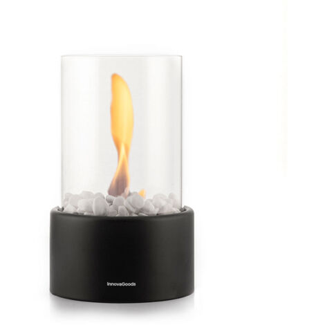 Cheminée bioéthanol de table – Fer et verre – 16x16x29 cm – Autonomie 1.5h – Capacité 200 ml – Design moderne – Innovagoods (1/5)