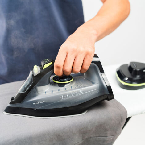 Fer à repasser sans fil 2400 W – Débit vapeur 20-30 g/min – Utilisation horizontale et verticale – Système anti-goutte – Innovagoods - FIL 2 EN