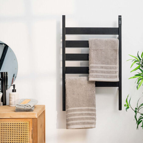 Sèche-serviettes électrique mural ou à poser 5 barres – Puissance 140W – Minuterie 2-4h – Température max. 55°C – IP44 – Innovagoods (1/5)