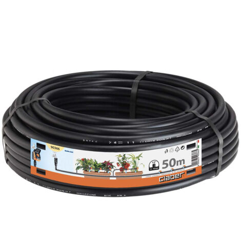 Claber – Tuyau d’alimentation 13x16 mm 50 m – Tuyau flexible anti-algues – Résistant aux basses températures et aux UV