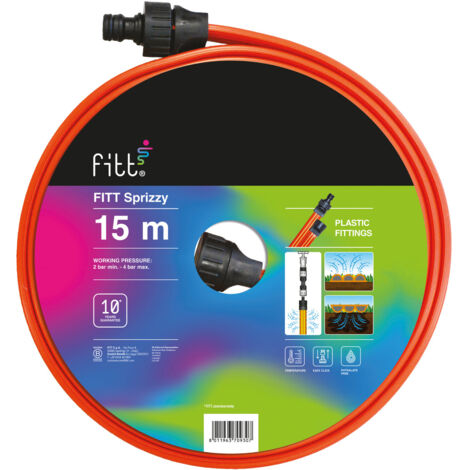 FITT SPRIZZY 15m - Tuyau d’Arrosage perforé à trois voies pour Arrosage à jet et à imprégnation des Surfaces étroites et longues. Usage domestique (1/3)
