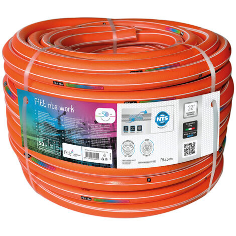 Fitt – Tuyau d'arrosage 50m 3/4' – Flexible et résistant aux températures extrêmes – Technologie NTS pour débit constant – Tissu polyester sans phtalate