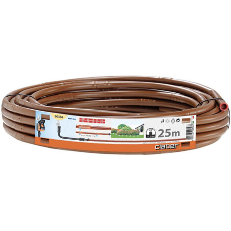 Claber – Tuyau d'arrosage goutte à goutte 16 mm – Débit 2 l/h – Espacement 33 cm – Pression 0,5 à 2 bar – Polyéthylène anti-UV (1/6)