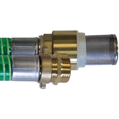 FITT ASPIRTECH 7 m - Tuyau pour Aspiration de l’Eau, pour le Raccordement aux Pompes, avec des Raccords en Laiton et un Filtre en Laiton clampé, vert