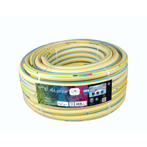 FITT NTS YELLOW 1" (25mm) 50 m - Tuyau d'Arrosage pour Jardins pour Utilisation Intensive, Robuste et malléable, pour Usage intensif