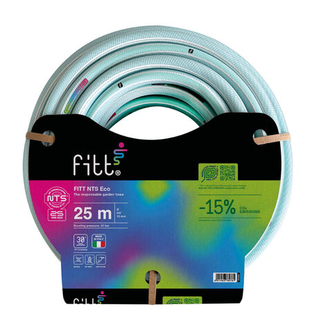 FITT NTS ECO 5/8" (15mm) 25 m – Tuyau d'arrosage de jardin robuste et malléable pour une utilisation intensive. Plus léger et durable