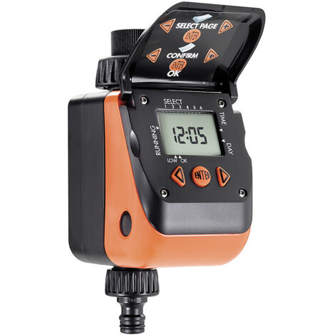 Claber – Programmateur arrosage automatique 6 voies – Alimentation 9V – Pression 0,5 à 10 bars – Raccord 20-27 mm – Écran LCD intuitif - Video-6 (1/6)