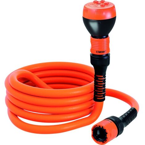 Claber TWIDDY 15m Tuyau extensible avec accessoires, ultraléger anti-torsion, raccords Quick-Click et lance à 5 jets, flexible et compact (1/2)